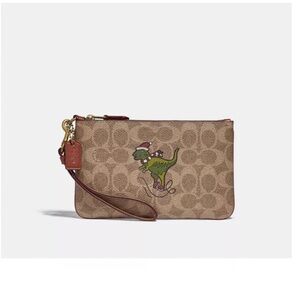 Coach Rexy Ski Signature Wristlet Bag Holiday Bag Brown
Gold Gift Boxed NWT